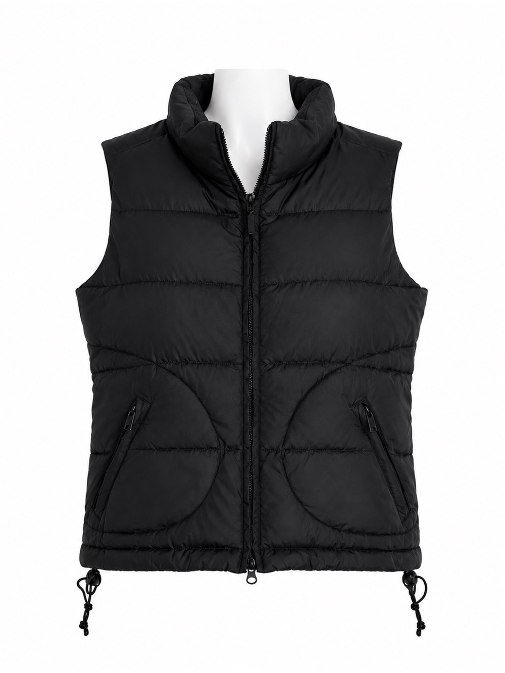 Size M Jacob Connexion Women’s Black Down Puffer Vest Quilted Zip Front Jacket
